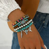 Bohemian Plastic Resin Geometric High Heels Multilayer Wooden Beads Handstring With Electroplating