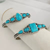 Bohemian Retro Turquoise Carved Geometric Open Adjustable Alloy Bracelet With Electroplating