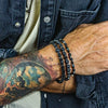 Bohemian Stone Wood Beads Geometric Stretch Bracelet Unisex Manual Design