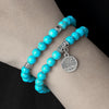 Bohemian Stone Wood Beads Geometric Stretch Bracelet Unisex Manual Design