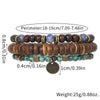 Bohemian Stone Wood Beads Geometric Stretch Bracelet Unisex Manual Design