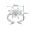 Bohemian Style Copper Ring With Geometric Pattern And Electroplating Open And Micropaved Zircon Sunflower Design