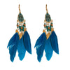 Bohemian Style Distinctive Feather Long Tassel Handmade Geometric Ear Hook All Match Women's Earrings