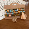 Bohemian Style Multi Layer Handmade Sandalwood Beaded Geometric Shaped Bracelet For Women