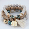 Bohemian Style Multilayer Beaded Bracelet For Women With Small Elephant Tassel Plastic And Resin Beads Animal Pattern Jewelry