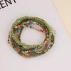 Bohemian Style Plastic Resin Rice Beads Crystal Tassel Wave Pattern Bracelet For Women
