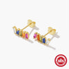 Bohemian Style S925 Sterling Silver Geometric Retro Long Irregular Square Full Diamond Inlaid Zircon Ear Studs Earrings