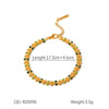 Bohemian Style Stainless Steel Fruit Shape Bracelet With Pvd Vacuum Plating And Oil Dripping For Women