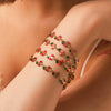 Bohemian Style Stainless Steel Fruit Shape Bracelet With Pvd Vacuum Plating And Oil Dripping For Women