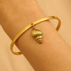 Bohemian Style Stainless Steel Open Bracelet With Starfish And Ocean Design Electroplated