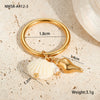 Bohemian Style Stainless Steel Ring With Electroplating Geometric Design For Women