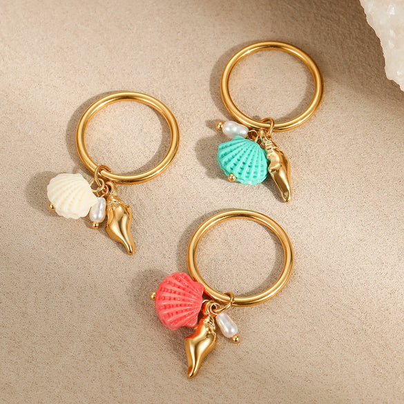 Bohemian Style Stainless Steel Ring With Electroplating Geometric Design For Women