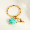 Bohemian Style Stainless Steel Ring With Electroplating Geometric Design For Women
