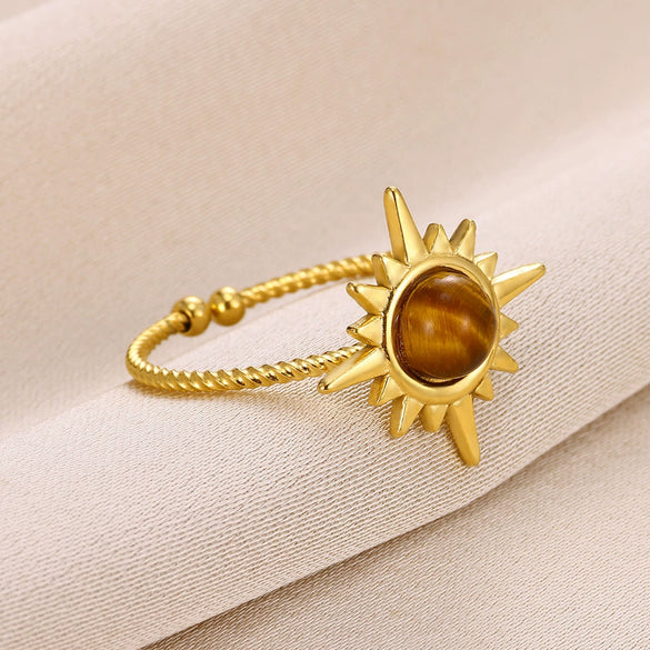 Bohemian Style Star Stainless Steel Ring Electroplated