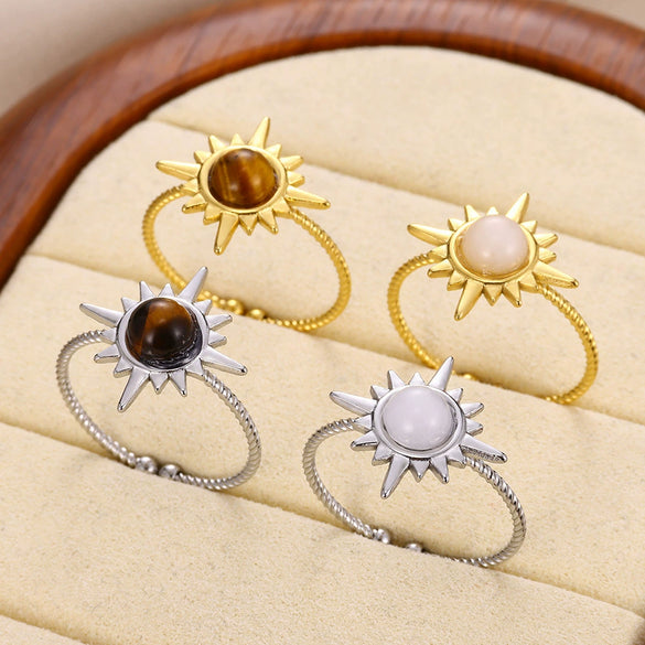 Bohemian Style Star Stainless Steel Ring Electroplated