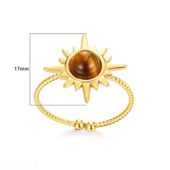Bohemian Style Star Stainless Steel Ring Electroplated