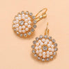 Bohemian Style Sunflower Flower Pearl Earrings Fresh Fashion Floral Pearl Earrings For Women