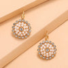 Bohemian Style Sunflower Flower Pearl Earrings Fresh Fashion Floral Pearl Earrings For Women