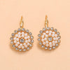 Bohemian Style Sunflower Flower Pearl Earrings Fresh Fashion Floral Pearl Earrings For Women