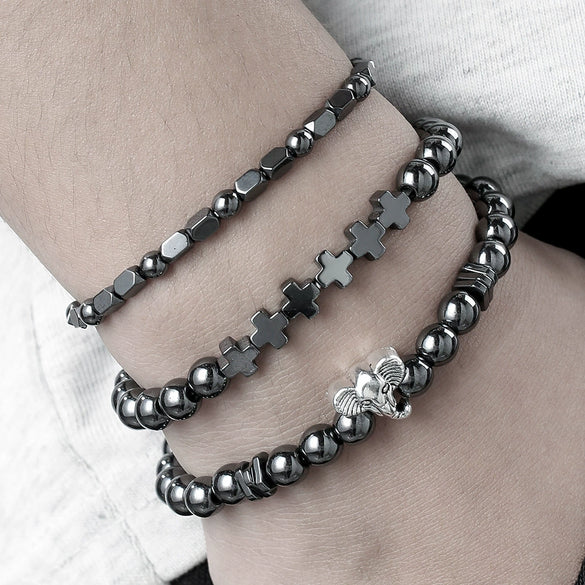 Bohemian Style Turquoise Heart Handmade Bracelet Set For Unisex