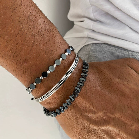Bohemian Style Turquoise Heart Handmade Bracelet Set For Unisex