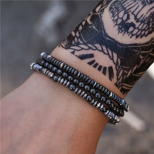 Bohemian Style Turquoise Heart Handmade Bracelet Set For Unisex