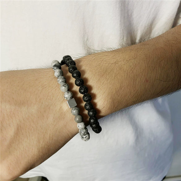 Bohemian Style Turquoise Heart Handmade Bracelet Set For Unisex