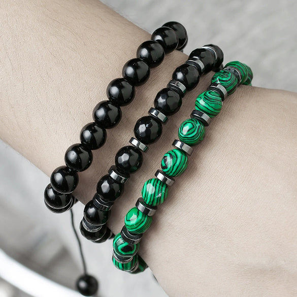 Bohemian Style Turquoise Heart Handmade Bracelet Set For Unisex