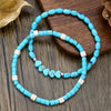Bohemian Style Turquoise Heart Handmade Bracelet Set For Unisex