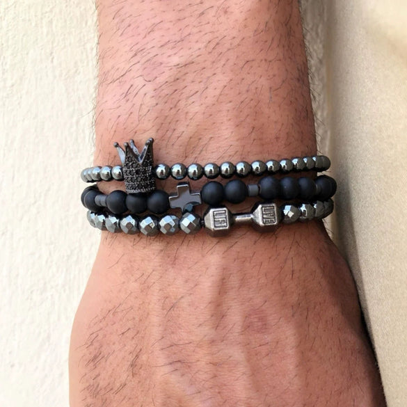 Bohemian Style Turquoise Heart Handmade Bracelet Set For Unisex