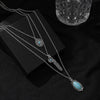 Bohemian Style Turquoise Inlaid Geometric Alloy Necklace With Electroplating