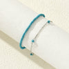 Bohemian Style Turquoise Rice Bead Anklet Set Alloy Geometric Women's Foot Accessories