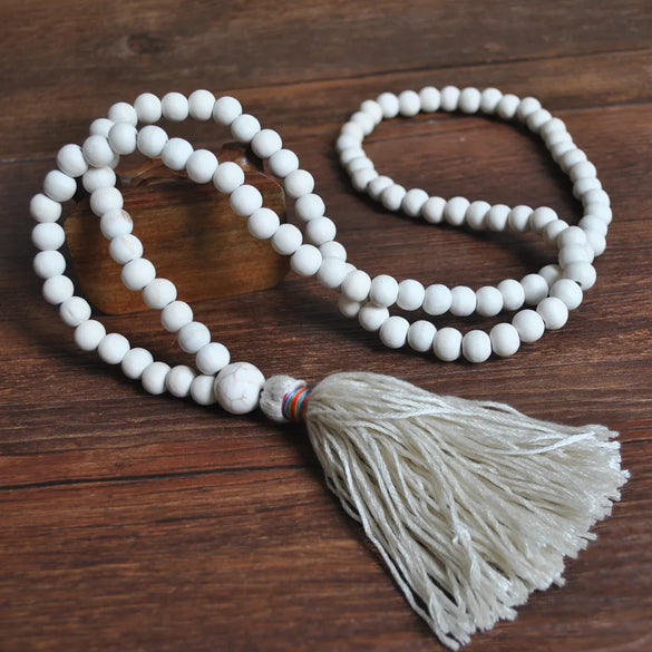 Bohemian Style Wooden Bead Tassel Butterfly Necklace Women'S Crystal Turquoise Long Sweater Chain