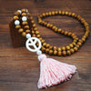 Bohemian Style Wooden Bead Tassel Butterfly Necklace Women'S Crystal Turquoise Long Sweater Chain
