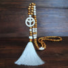 Bohemian Style Wooden Bead Tassel Butterfly Necklace Women'S Crystal Turquoise Long Sweater Chain