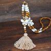 Bohemian Style Wooden Bead Tassel Butterfly Necklace Women'S Crystal Turquoise Long Sweater Chain