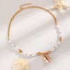Bohemian Summer Beach Shell Imitation Pearl Starfish Conch Alloy Jewelry With Electroplating For Women