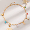 Bohemian Summer Beach Shell Imitation Pearl Starfish Conch Alloy Jewelry With Electroplating For Women