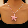 Bohemian Summer Beach Shell Imitation Pearl Starfish Conch Alloy Jewelry With Electroplating For Women