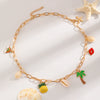 Bohemian Summer Beach Shell Imitation Pearl Starfish Conch Alloy Jewelry With Electroplating For Women