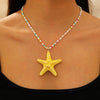 Bohemian Summer Beach Shell Imitation Pearl Starfish Conch Alloy Jewelry With Electroplating For Women