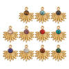 Bohemian Totem Inlay Stainless Steel Sunflower Natural Stone Earrings Necklace Pendant Jewelry Making Supplies