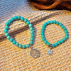 Bohemian Turquoise Beaded Alloy Handmade Bracelet With Cross Starfish Turtle Geometric Design
