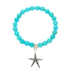 Bohemian Turquoise Beaded Alloy Handmade Bracelet With Cross Starfish Turtle Geometric Design