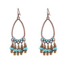 Bohemian Vintage Leaf Drop Shape Handmade Rice Bead Woven Alloy Earrings With Electroplating