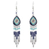 Bohemian Vintage Leaf Drop Shape Handmade Rice Bead Woven Alloy Earrings With Electroplating