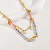 Wholesale Jewelry Bohemian Water Droplets Shell Iron Plating Layered Necklaces