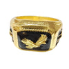 Bold Alloy Eagle Ring With Black Oil Finish Electroplated Animal Style Unisex Statement Jewelry