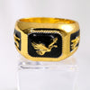 Bold Alloy Eagle Ring With Black Oil Finish Electroplated Animal Style Unisex Statement Jewelry
