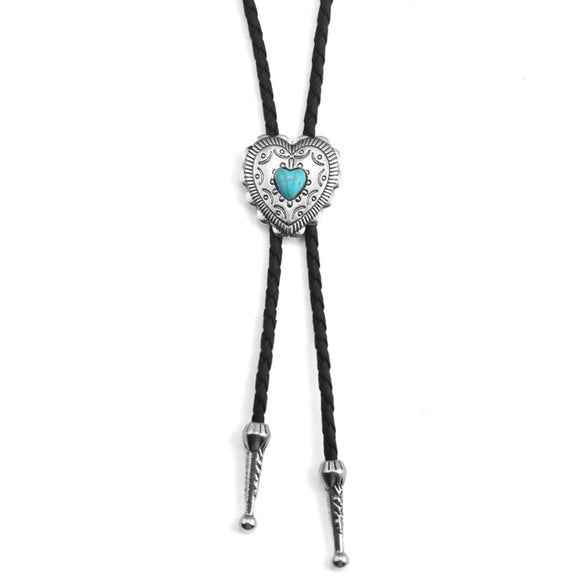 Bolo Tie Denim Leather Rope Alloy Pendant With Geometric Style And Electroplating Treatment